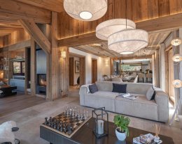 Chalet moderne pour 10 en plein Megève avec terrasse, jardin