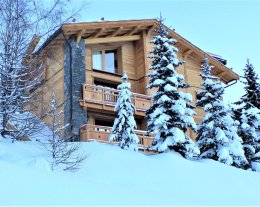 CHALET 18 PERSONNES RETOUR SKI AU PIED PISCINE JACUZZI BILLARD SALLE CINEMA VUE PISTES ET MONTAGNE 